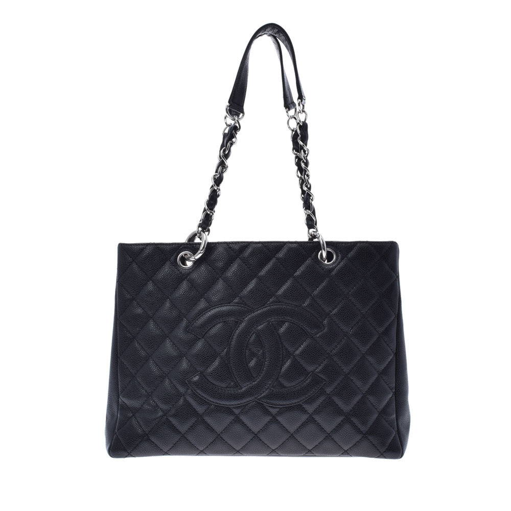 CHANEL Matelasse GST Grand Shopping Tote Black Caviar Skin
